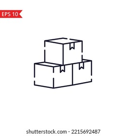 Delivery boxes line icon isolated sign symbol Vector