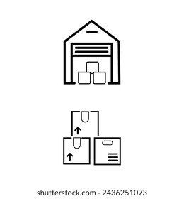 Delivery boxes and package, thin line icon set. Outline symbol collection. Editable vector stroke. 480x480 Pixel Perfect scalable