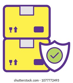 
Delivery boxes with shield icon symbolising delivery protection
