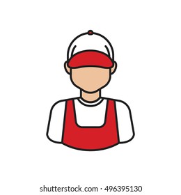 Delivery Boy Avatar Thin Line Icon