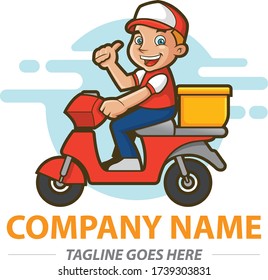 Delivery boy for company logo usage