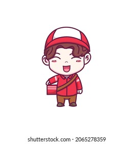 delivery boy cute cartoon design