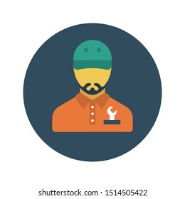 delivery boy glyph flat vector icon