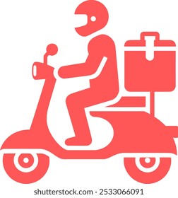 Delivery Boy icon with bike food box for Delivery Service uses vector art image