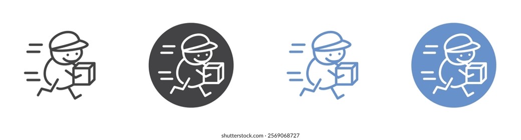 Delivery boy icon vector symbol outline sign