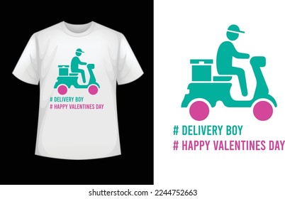 Delivery Boy Valentine's Day T-shirt Designs Template