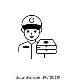  Delivery Boy  Vector Icon Style Illustration. EPS 10 File