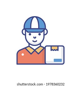 Delivery Boy vector icon style illustration. EPS 10 File