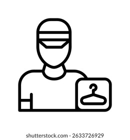 Icono de contorno de Vector de Delivery Boy. Archivo Eps 10