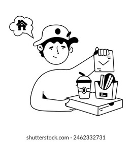 Mini Ilustraciones dibujadas a mano de los niños de entrega