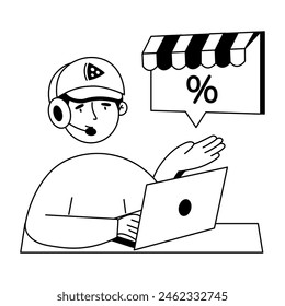 Delivery Boys Hand Drawn Mini Illustrations