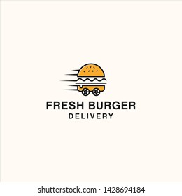 delivery burger logo template illustration vector icon download	