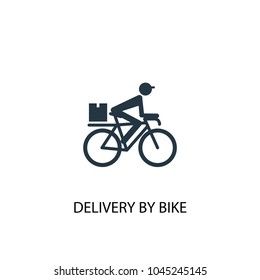 delivery by bike icon. Simple element illustration. delivery by bike concept symbol design from Delivery collection. Can be used for web and mobile.