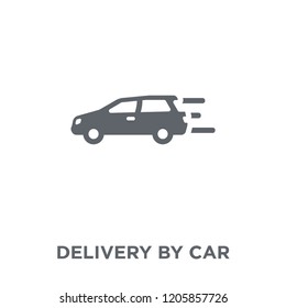 Delivery by car icon. Delivery by car design concept from Delivery and logistic collection. Simple element vector illustration on white background.