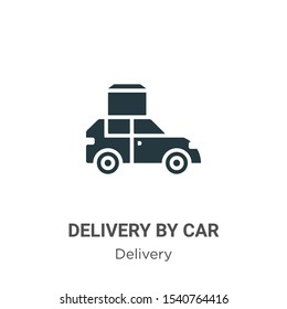 Delivery by car vector icon on white background. Flat vector delivery by car icon symbol sign from modern delivery collection for mobile concept and web apps design.