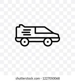 Delivery by car vector linear icon isolated on transparent background, Delivery by car transparency concept can be used for web and mobile