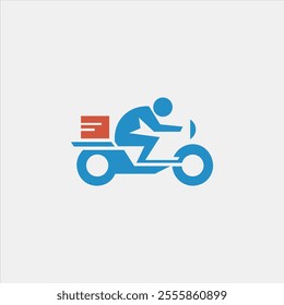 Delivery by motorcycle icon design