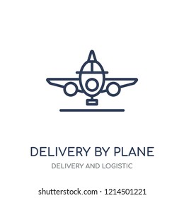 Delivery by Plane icon. Delivery by Plane linear symbol design from Delivery and logistic collection.