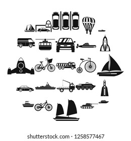 Delivery by transport icons set. Simple set of 25 delivery by transport vector icons for web isolated on white background