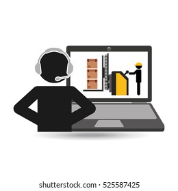 delivery call centre operator online process vector illustration eps 10