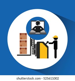 delivery call centre operator online process vector illustration eps 10