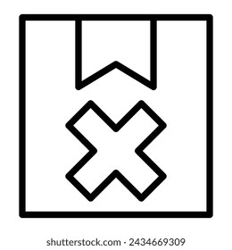 Delivery Cancel Vector Line Icon Design