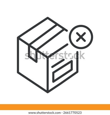 Delivery canceled icon. Thin line icon vector