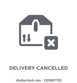 Delivery cancelled icon. Delivery cancelled design concept from Delivery and logistic collection. Simple element vector illustration on white background.