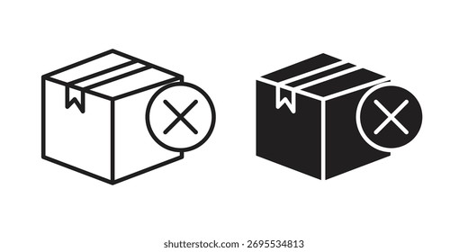 Colección de ilustraciones de iconos cancelados de entrega. contorno de trazo editable y estilo plano