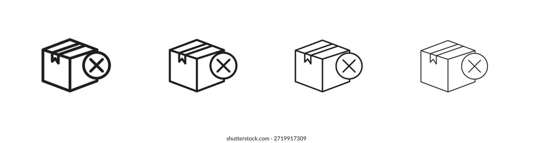 Lieferung abgebrochene Symbole, Satz von linearen Symbolen. Schwarze lineare Palmensymbole