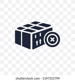 Delivery cancelled transparent icon. Delivery cancelled symbol design from Delivery and logistic collection.