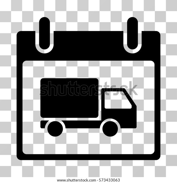 Delivery Car Calendar Day icon.\
Vector illustration style is flat iconic symbol, black color,\
transparent background. Designed for web and software\
interfaces.