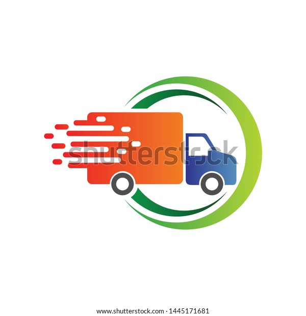 Delivery Car With Circle Logo\
Design