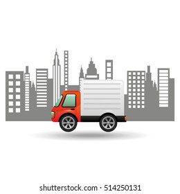 delivery car city background design vector illustration eps 10