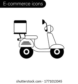 coche de entrega. iconos de comercio electrónico para tienda de Internet. servicio de entrega en línea . seguimiento de pedidos en línea. envío rápido. Concepto de comercio electrónico. ilustración vectorial
