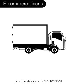delivery car. e-commerce icons for Internet shop. online delivery service . online order tracking. fast shipping delivery. E-commerce concept. vector illustration
