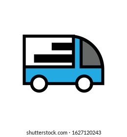 delivery car flat design vector