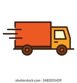 Delivery car flat vector illustration