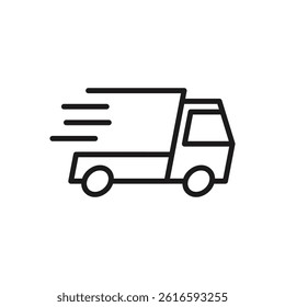Delivery car icon. Express delivery, fast shipping, free delivery, logistic trucking. Vector illustration.