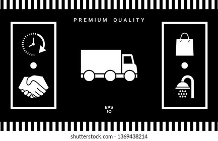 Delivery car icon. Graphic elements for your design
