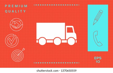 Delivery car icon. Graphic elements for your design