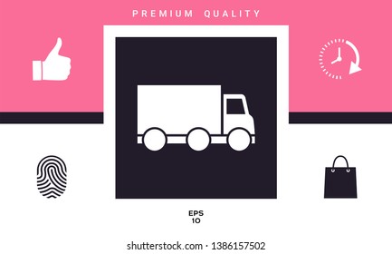 Delivery car icon. Graphic elements for your design