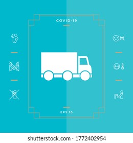 Delivery car icon. Graphic elements for your design