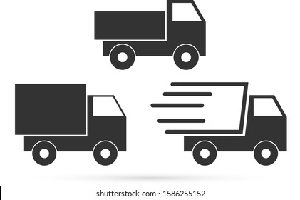delivery car icon isolated on white background, vector illustration