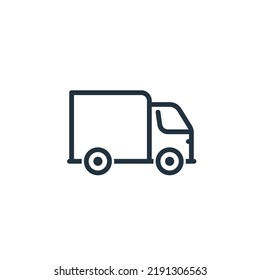 Icono de coche de entrega aislado en un fondo blanco. Símbolo de camión para aplicaciones web y móviles.