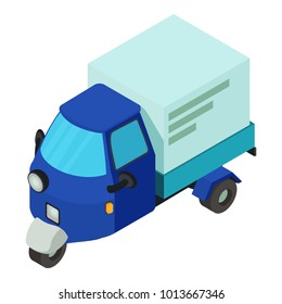 Delivery car icon. Isometric illustration of delivery car vector icon for web