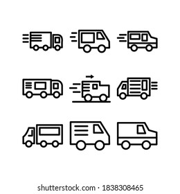 Icono de coche de entrega o logotipo símbolo de signo aislado ilustración vectorial - Colección de iconos vectoriales de estilo negro de alta calidad
