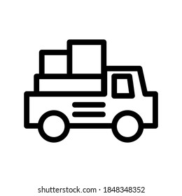 Delivery Car icon or logo isolated sign symbol vector illustration - high quality black style vector icons
