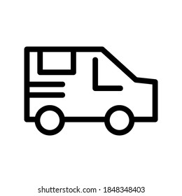 Icono de coche de entrega o logotipo símbolo de signo aislado ilustración vectorial - iconos vectoriales de estilo negro de alta calidad
