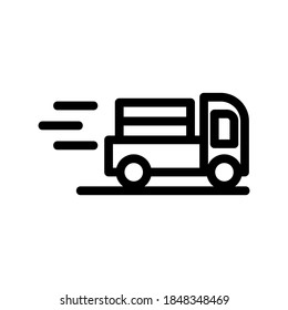 Icono de coche de entrega o logotipo símbolo de signo aislado ilustración vectorial - iconos vectoriales de estilo negro de alta calidad
